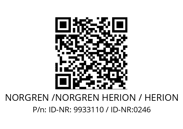   NORGREN /NORGREN HERION / HERION ID-NR: 9933110 / ID-NR:0246