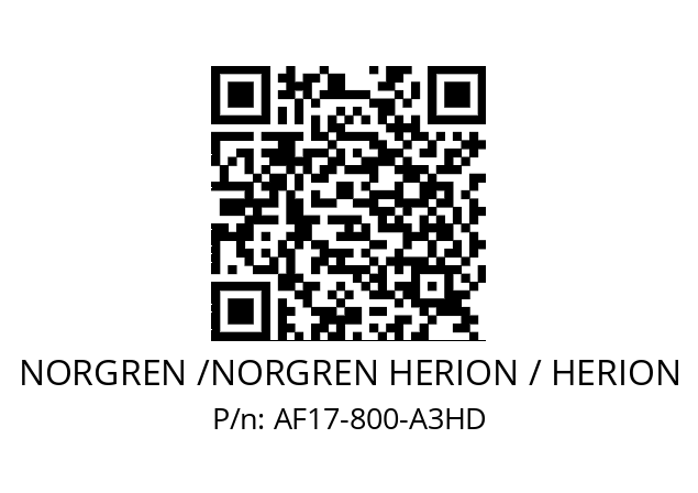   NORGREN /NORGREN HERION / HERION AF17-800-A3HD