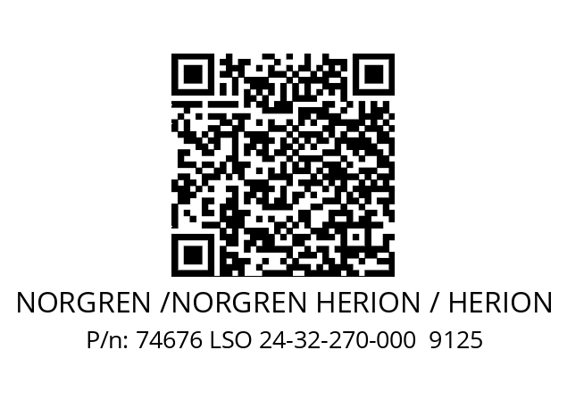   NORGREN /NORGREN HERION / HERION 74676 LSO 24-32-270-000  9125