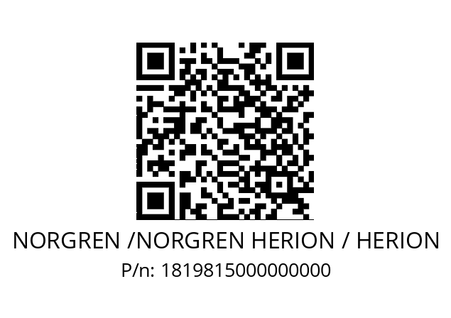   NORGREN /NORGREN HERION / HERION 1819815000000000