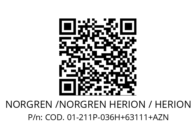   NORGREN /NORGREN HERION / HERION COD. 01-211P-036H+63111+AZN