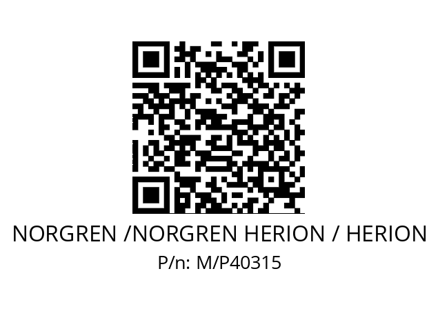   NORGREN /NORGREN HERION / HERION М/Р40315