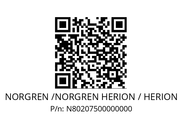   NORGREN /NORGREN HERION / HERION N80207500000000