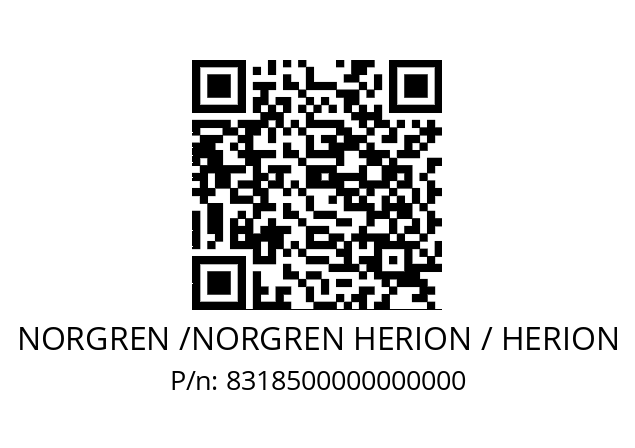   NORGREN /NORGREN HERION / HERION 8318500000000000