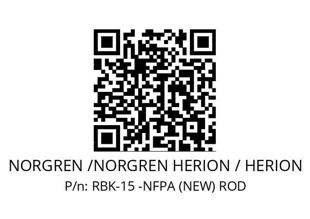   NORGREN /NORGREN HERION / HERION RBK-15 -NFPA (NEW) ROD