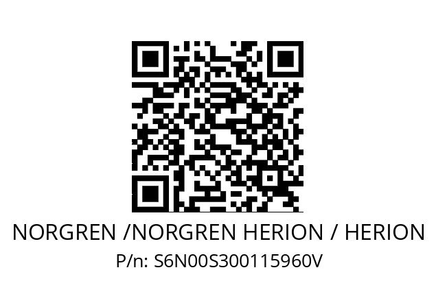   NORGREN /NORGREN HERION / HERION S6N00S300115960V