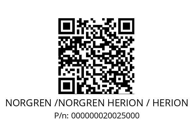   NORGREN /NORGREN HERION / HERION 000000020025000