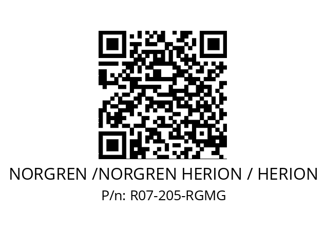 Pressure regulator  NORGREN /NORGREN HERION / HERION R07-205-RGMG