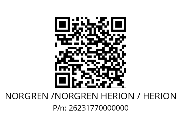   NORGREN /NORGREN HERION / HERION 26231770000000