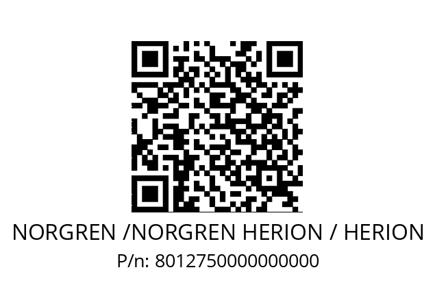   NORGREN /NORGREN HERION / HERION 8012750000000000