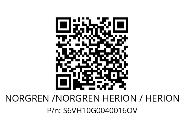   NORGREN /NORGREN HERION / HERION S6VH10G0040016OV