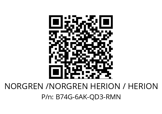 Filter regulator  NORGREN /NORGREN HERION / HERION B74G-6AK-QD3-RMN