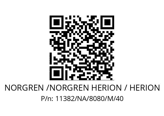   NORGREN /NORGREN HERION / HERION 11382/NA/8080/M/40