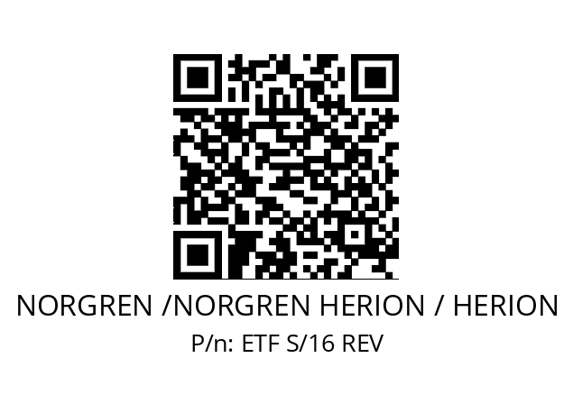   NORGREN /NORGREN HERION / HERION ETF S/16 REV