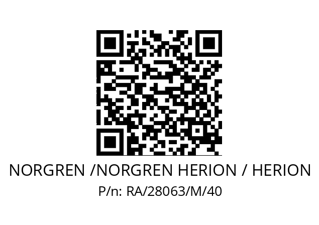   NORGREN /NORGREN HERION / HERION RA/28063/M/40