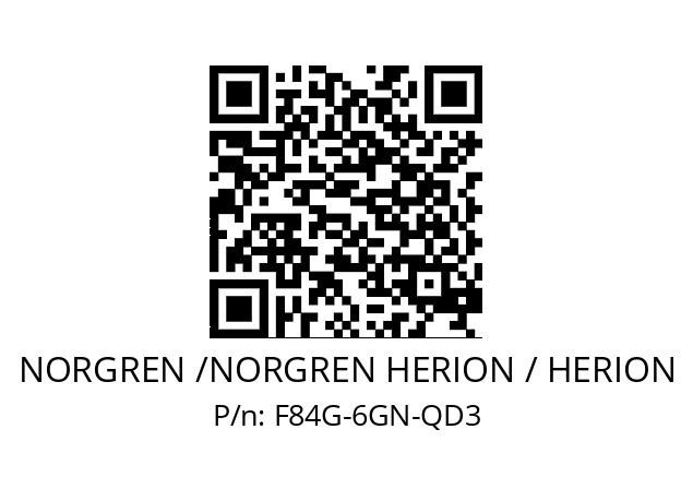   NORGREN /NORGREN HERION / HERION F84G-6GN-QD3