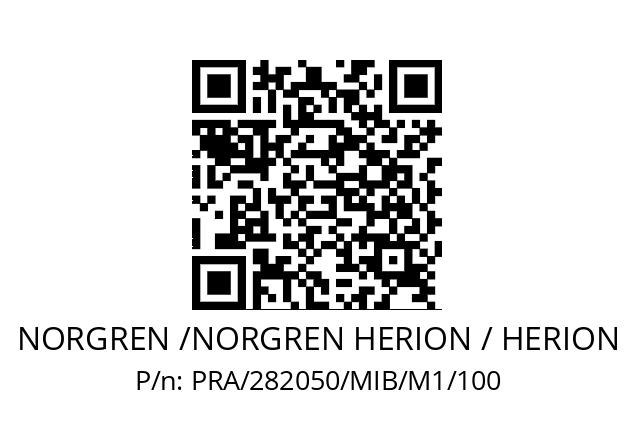   NORGREN /NORGREN HERION / HERION PRA/282050/MIB/M1/100