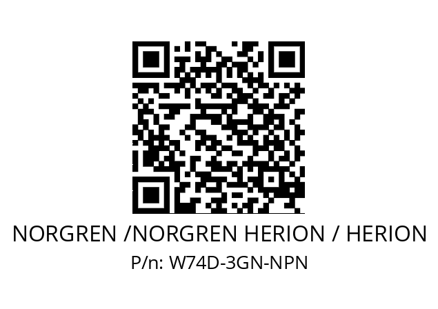   NORGREN /NORGREN HERION / HERION W74D-3GN-NPN