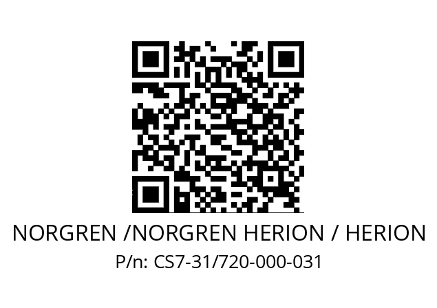   NORGREN /NORGREN HERION / HERION CS7-31/720-000-031