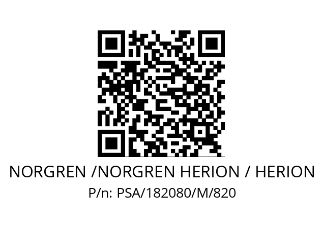   NORGREN /NORGREN HERION / HERION PSA/182080/M/820