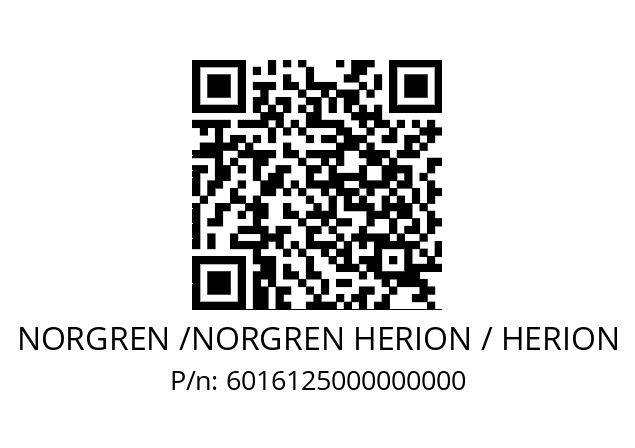   NORGREN /NORGREN HERION / HERION 6016125000000000