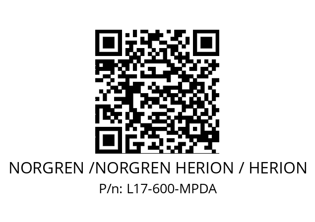   NORGREN /NORGREN HERION / HERION L17-600-MPDA