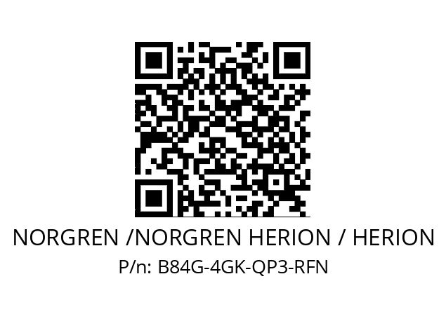 Filter regulator  NORGREN /NORGREN HERION / HERION B84G-4GK-QP3-RFN