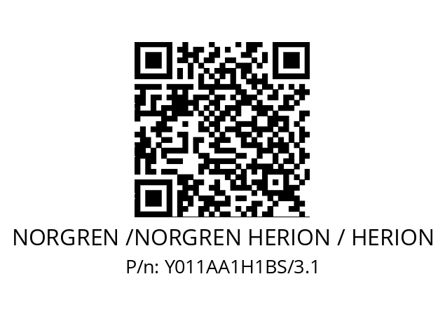   NORGREN /NORGREN HERION / HERION Y011AA1H1BS/3.1