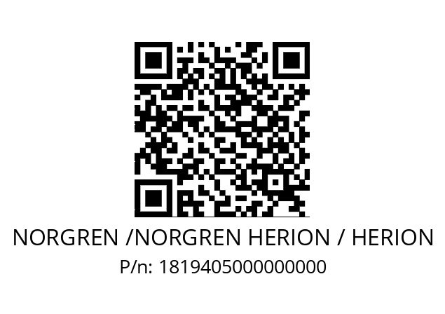   NORGREN /NORGREN HERION / HERION 1819405000000000