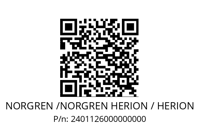   NORGREN /NORGREN HERION / HERION 2401126000000000