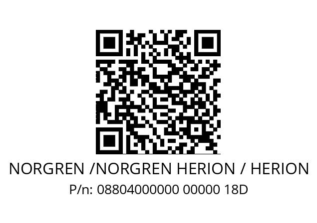   NORGREN /NORGREN HERION / HERION 08804000000 00000 18D