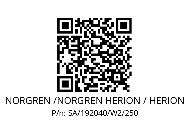   NORGREN /NORGREN HERION / HERION SA/192040/W2/250