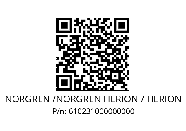   NORGREN /NORGREN HERION / HERION 610231000000000