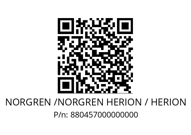   NORGREN /NORGREN HERION / HERION 880457000000000