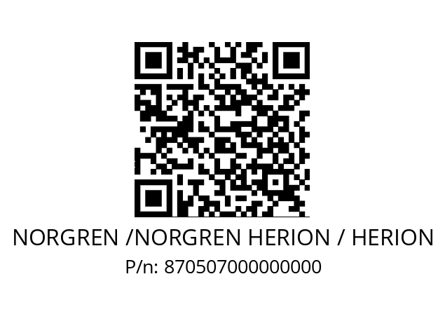   NORGREN /NORGREN HERION / HERION 870507000000000