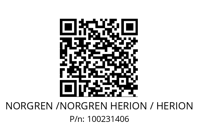   NORGREN /NORGREN HERION / HERION 100231406