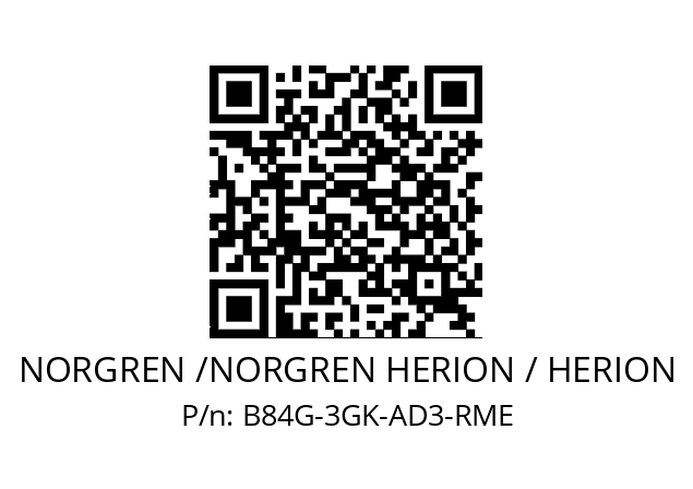 Filter regulator  NORGREN /NORGREN HERION / HERION B84G-3GK-AD3-RME