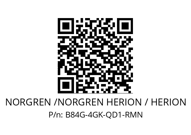 Filter regulator  NORGREN /NORGREN HERION / HERION B84G-4GK-QD1-RMN