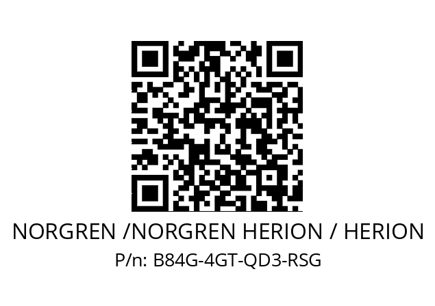 Filter regulator  NORGREN /NORGREN HERION / HERION B84G-4GT-QD3-RSG