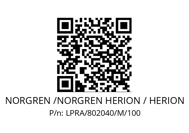   NORGREN /NORGREN HERION / HERION LPRA/802040/M/100