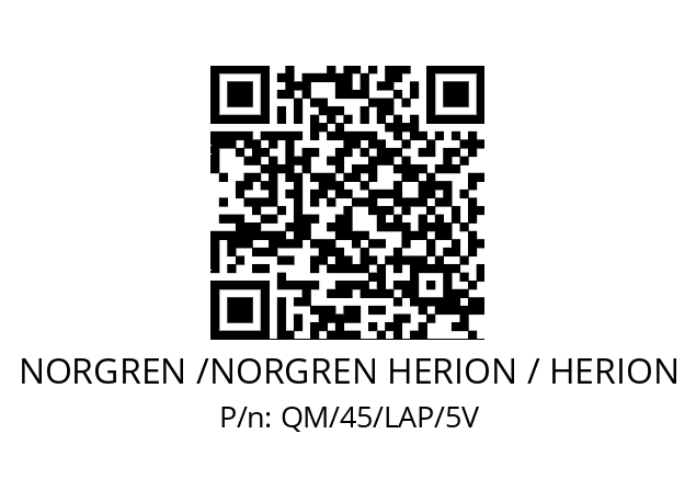   NORGREN /NORGREN HERION / HERION QM/45/LAP/5V