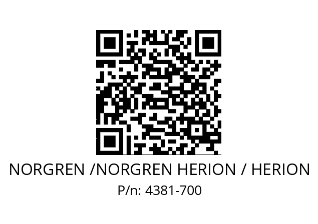   NORGREN /NORGREN HERION / HERION 4381-700