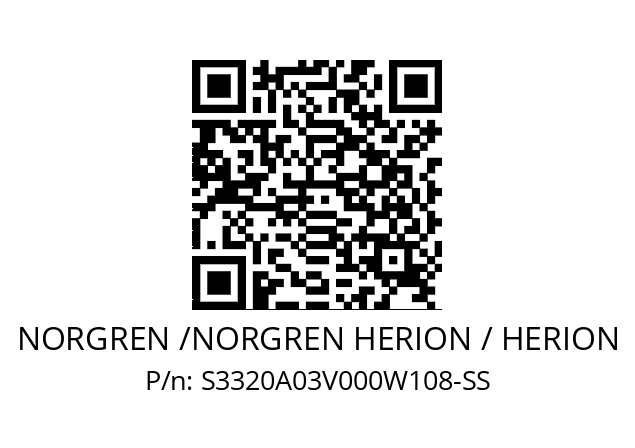   NORGREN /NORGREN HERION / HERION S3320A03V000W108-SS