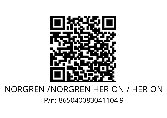   NORGREN /NORGREN HERION / HERION 865040083041104 9