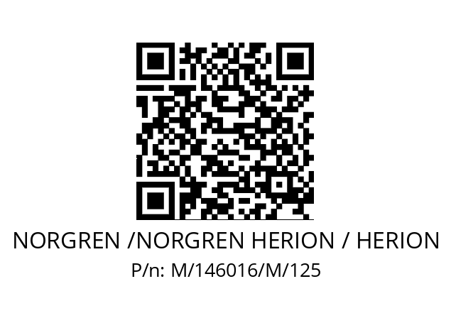   NORGREN /NORGREN HERION / HERION M/146016/M/125