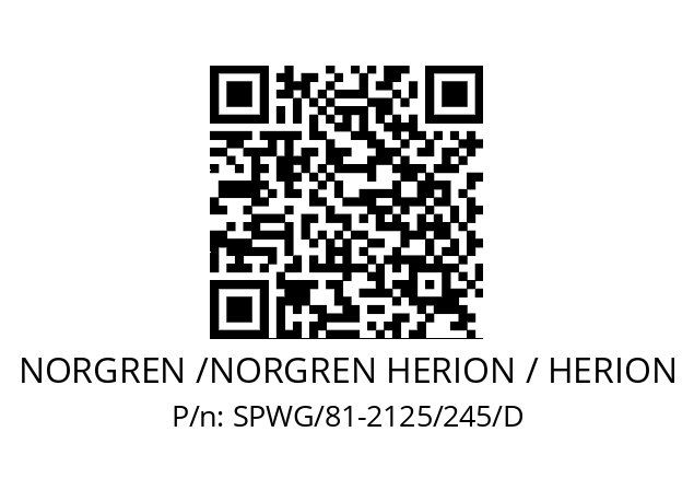   NORGREN /NORGREN HERION / HERION SPWG/81-2125/245/D