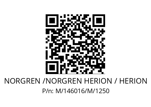   NORGREN /NORGREN HERION / HERION M/146016/M/1250