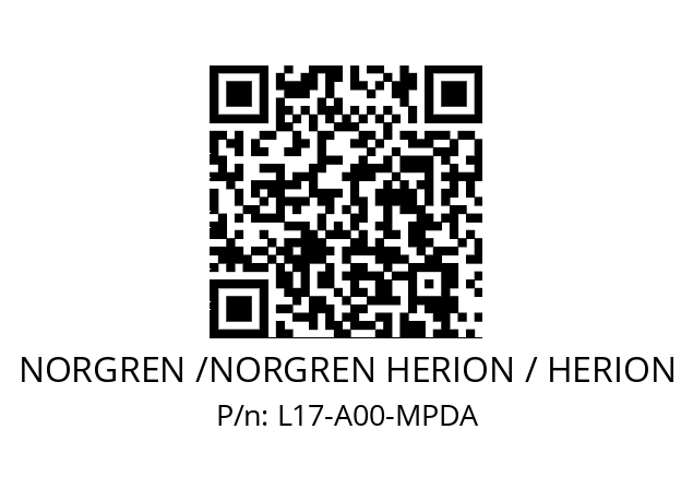   NORGREN /NORGREN HERION / HERION L17-A00-MPDA