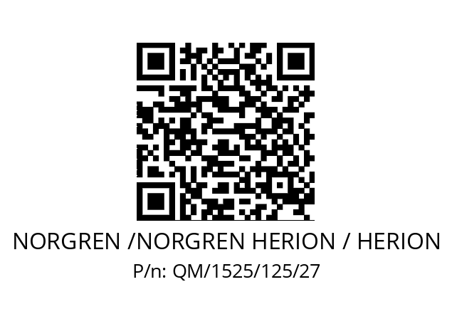   NORGREN /NORGREN HERION / HERION QM/1525/125/27