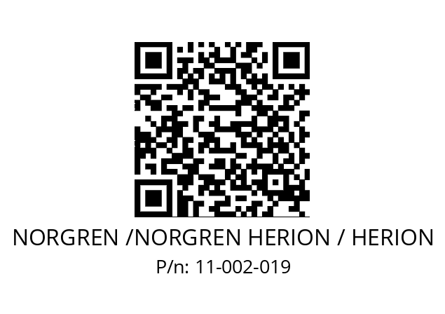   NORGREN /NORGREN HERION / HERION 11-002-019